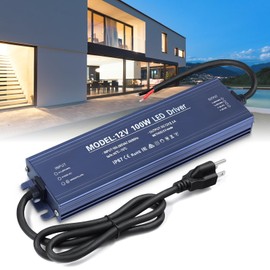 LED Driver 12V, BRIMETI LED Power Supply 100W Waterproof IP67 Transformer Adapter 110V AC to 12V DC Converter Low Voltage Output with 3-Prong Plug 3.3 Feet Cable for Outdoor Light Strip, 8,3 Amp