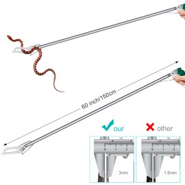 60“ Professional Snake Tongs - Extra Long Heavy Duty Snake Catcher Tongs Grabber Rattle Wide Jaw Handling Tool