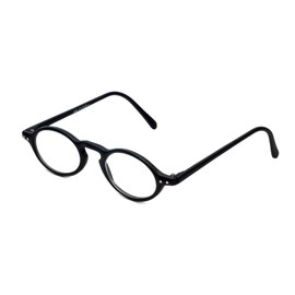 Calabria 4365 Designer Reading Glasses +1.75 Black Men Women Circular Single Power Reader Trendy Antique Stylish Eyeglass