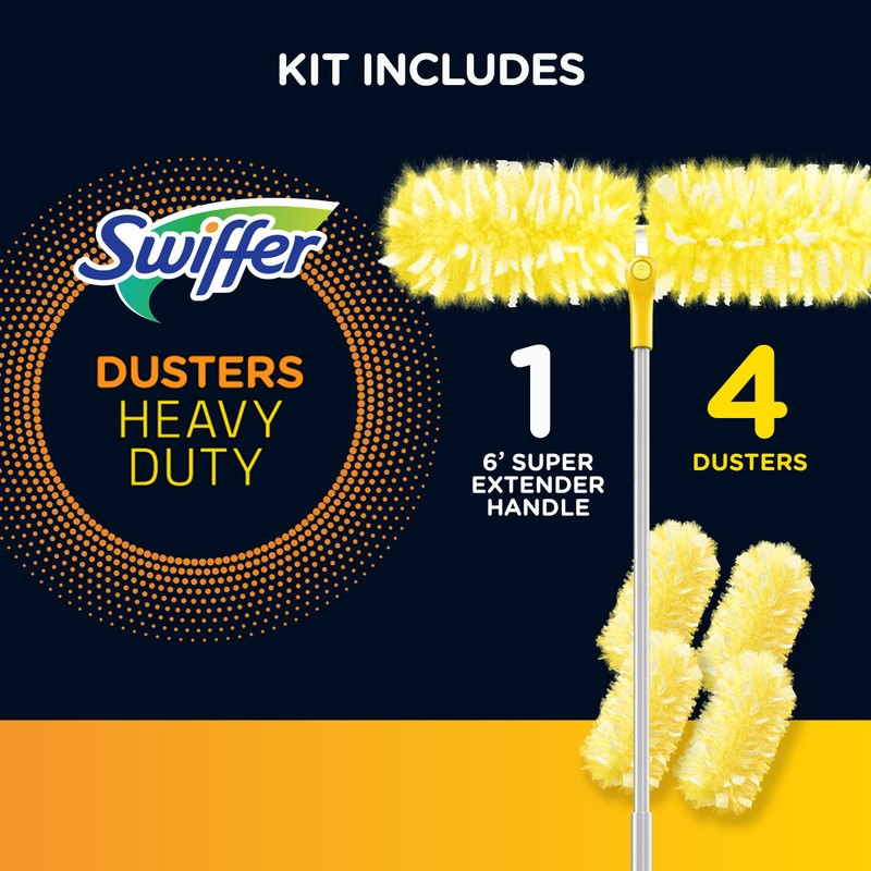 Swiffer Dusters, Heavy Duty Starter Kit, Super Extender Handle