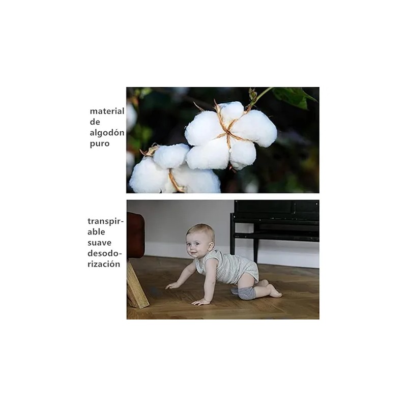 Set 10 Pares De Rodilleras Bebe Gatear Antiderrape Color Lisa