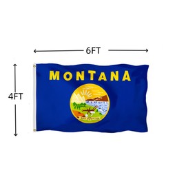 Montana Flag 4X6 FT, Montana State Outdoor Polyester Flags, Double Stitched MT State Flags with Brass Grommets and Stronger Header. (4X6)