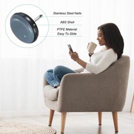 M METERXITY 24-Pack Nail on Furniture Sliders, 0.86" (22mm) PTFE Chair Sliders Glides Round Pads for Chair/Table, Furniture Movers Leg Floor Protectors [Grey]