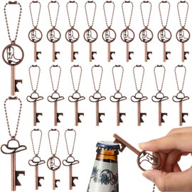 Moxweyeni 20 Pcs Cowboy Boot Bottle Opener Set, Vintage Rustic Cowboy Hat & Boot Keychain Cowgirl Western Theme Gift for Derby Wedding Birthday Bridal Shower Anniversary Party Favors for Guest
