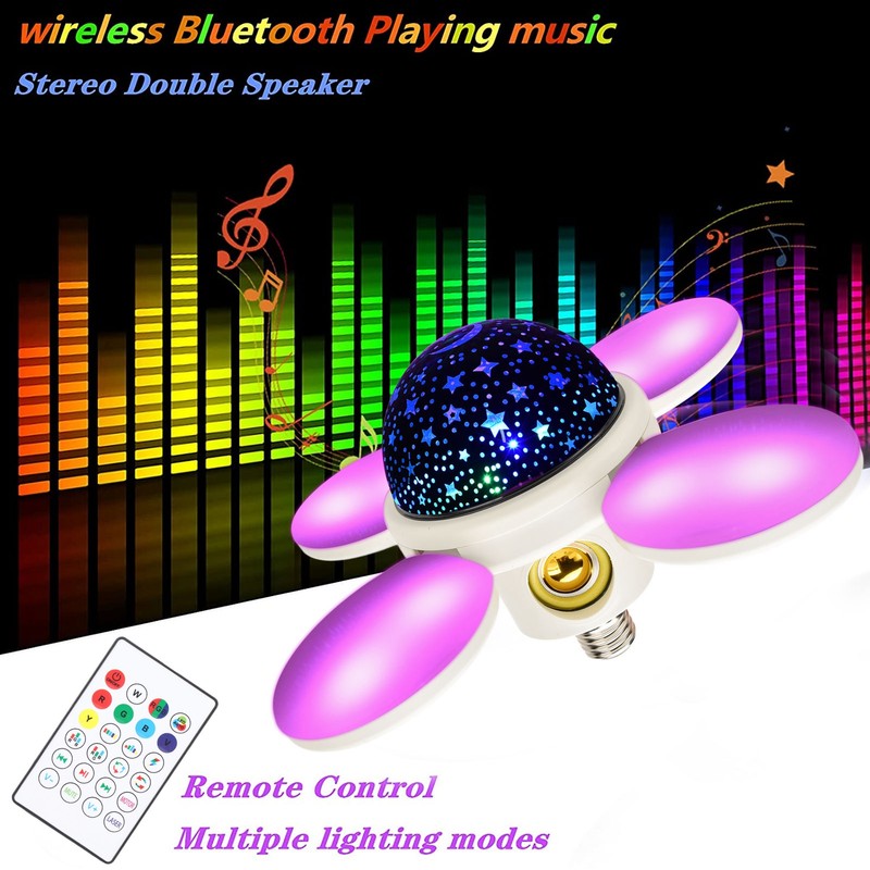 Bulb Speaker Adjustable Flexible RGB 48W E27 Lamp Head Eye