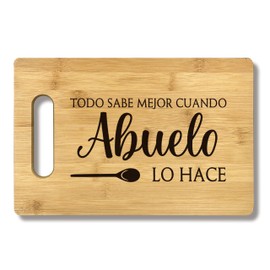 FONDCANYON Abuelo Gifts,Todo Sabe Mejor Cuando Abuelo Lo Hace Spanish Grandpa Gift Bamboo Cutting Board Kitchen Decor,gifts for Abuelo Grandpa Birthday Christmas Father's Day, Abuelo Gifts In Spanish