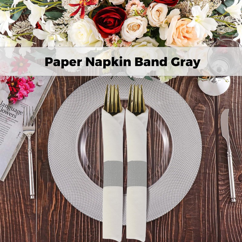 Germiwipe Paper Napkin Band Box of 500,Napkin Rings Self Adhesive,Silverware