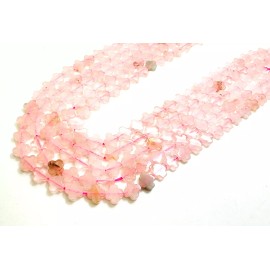 Perfect Gems Natural Pink Rose Quartz Four Leaf Clover 8mm Smooth Gemstone Beads - PGS408