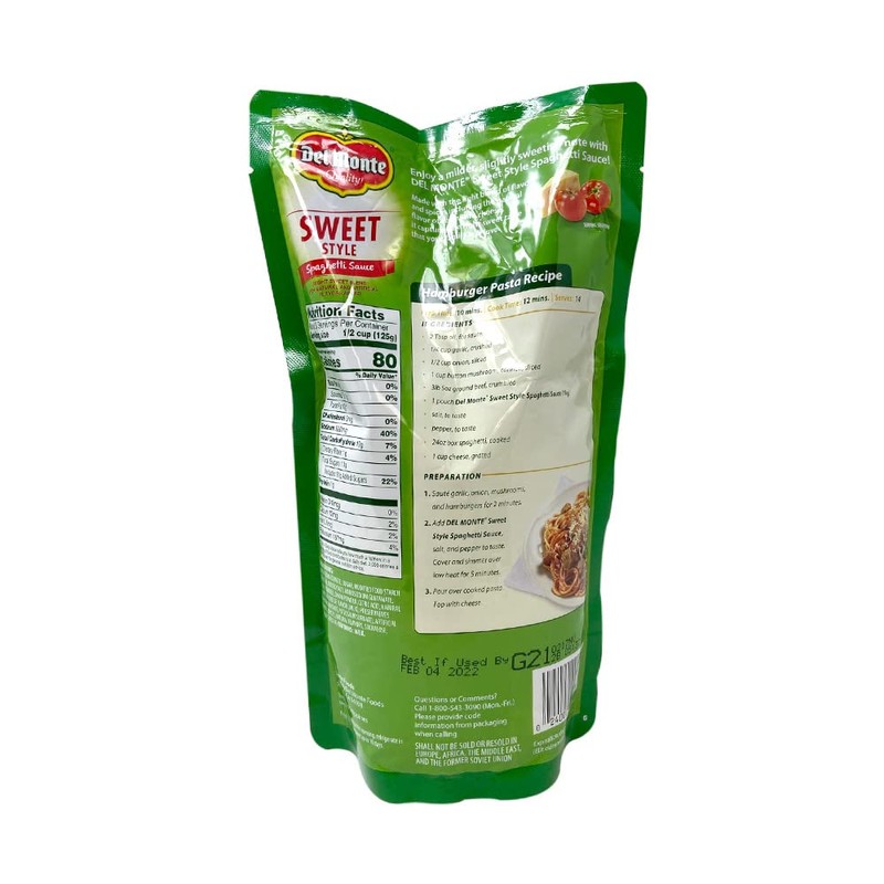 Del Monte Spaghetti Sauce Sweet Style With Herbs & Spicies,