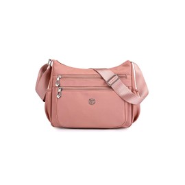 T.Y.ryanryan Women's Shoulder Bag, Lightweight Nylon Crossbody Bag, Pink