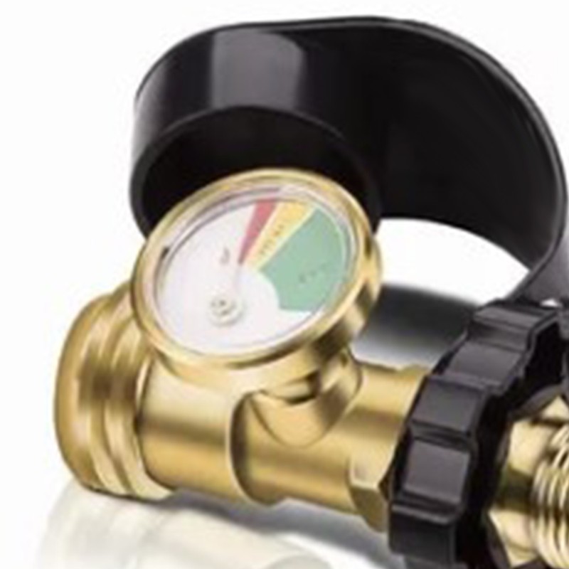 POL to QCC Thread Gas Tank Refill Adapter with Gauge