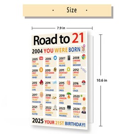 OJsensai Happy 21st Birthday Gifts for Her Him, Big 21 Years Old Birthday Card for Women Men, 21 Birthday Decorations, Best 21 Bday Gifts for Daughter Son Friends