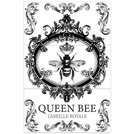 OLYCRAFT 3pcs/Set Queen BEE Rub on Transfers for Furniture and Craft 12x6 inch Vintage Bee Furniture Decals L'ABEILLE Royale Transfer Stickers Rub on Decals for Wood Furniture Scrapbooking Home Decor
