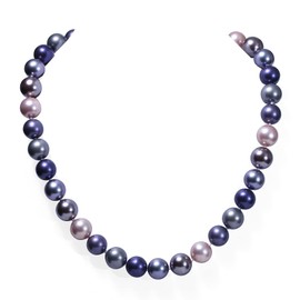 EMIUSS Women's Pearl Necklace Purple, Freshwater Cultured Fashion Costume Pearl Jewellery 19 Inch