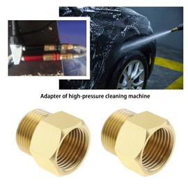 ECSiNG 3Pcs Pressure Washer Coupling 1/2 inch BSP Thread to M22 Adapter Finish Connector Solid Brass Connector Garden Tools Accessories Gold