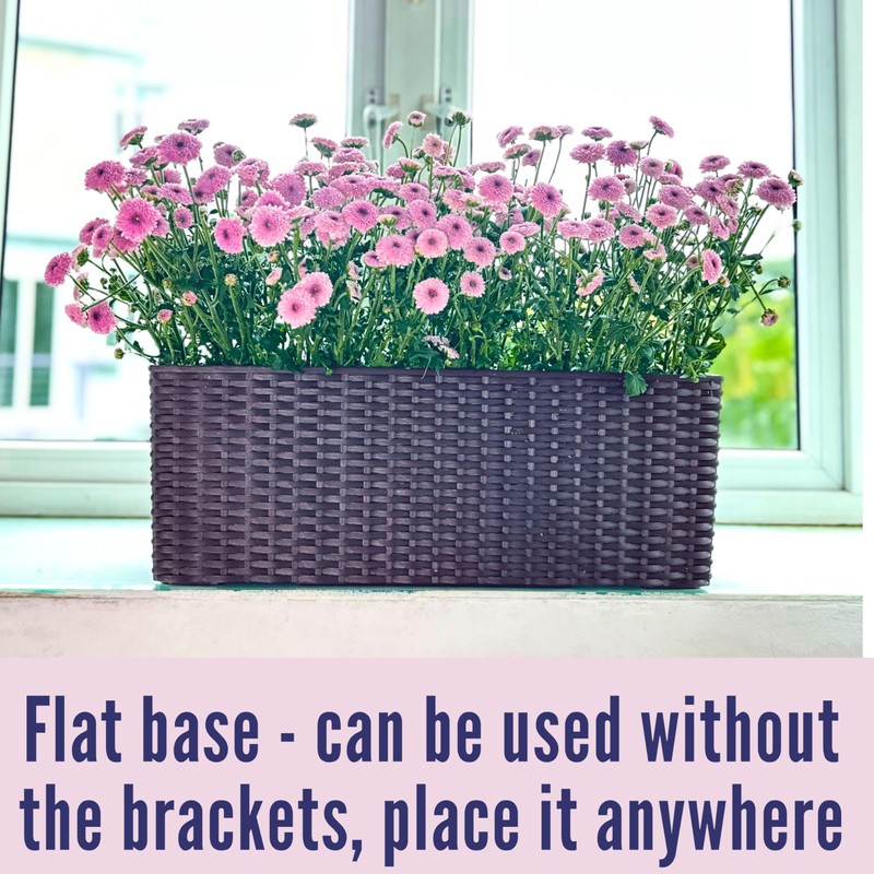 LaLaGreen Outdoor Rail Planter for Balcony (2 Pack, 20 Inch)