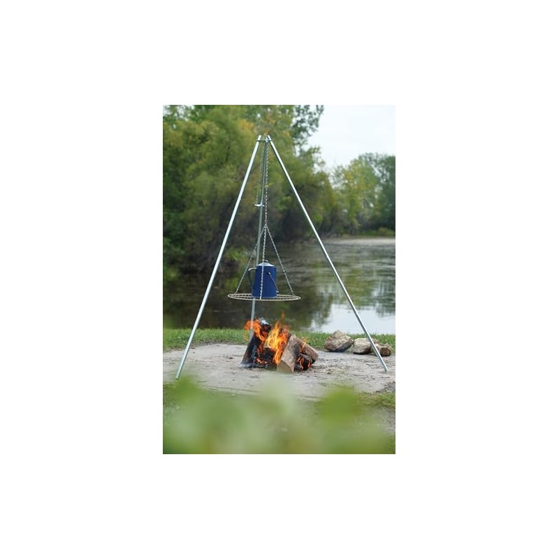 Coghlan's Adjustable Steel Tripod Grill for Campfire Cooking, Durable and