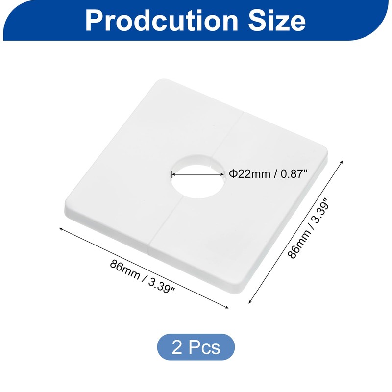 sourcing map 2Pcs ABS Plastics Square Shaped Escutcheon Plate, Wall