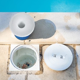 Relaxdays Pool Skimmer Socks, Set of 30, H x W: 22 x 12 cm, Nylon, Filter Net for Skimmer Basket, Relief Main Filter, White