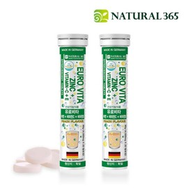 Natural365 내츄럴365 독일 유로비타 발포비타민 아연+비타민C+비타민E (2병-40일분) Natural365 GermanyEurovida Foaming Vitamin Zinc+C+E (2 Bottles-40 Day Supply)