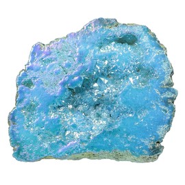 Amogeeli Amogeeli Irregular Titanium Coated Crystal Geode Cluster Mineral Specimen Decoration for Home & Office, 100-200g