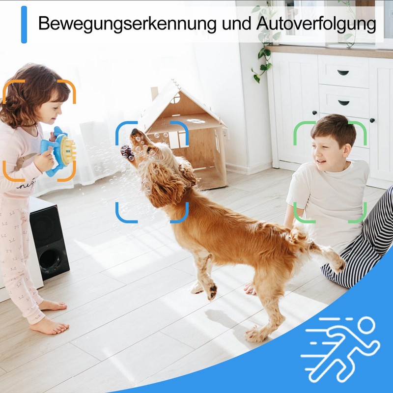 360° WiFi Indoor Security Camera, 3MP, Night Vision, Motion Detection,