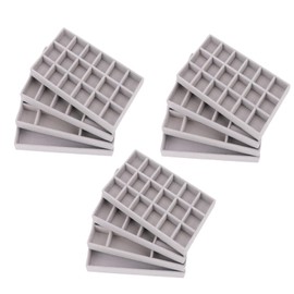 AIRZSNRY Velvet Drawer Jewelry Organizer Tray, Small Flat Jewelry Organizer for Drawer, Dresser Stacking Display Inserts for Jewelry Accessories in Dresser, Grey Set of 12