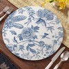 Artoid Mode Blue Floral Vinyl Round Spring Placemats Set of