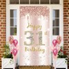 31st Birthday Decoration Women, Happy 31st Birthday Door Banner Rose