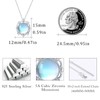 Moonstone Necklace for Women 925 Sterling Silver Star Round Rainbow