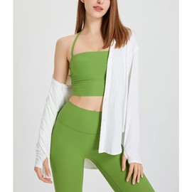 Tikwek Long Sleeve Shirts for Women Sun Protection Clothing Women's UPF50+ Workout Tops (White S)