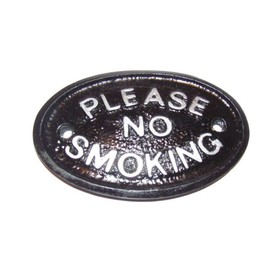 Silver Please No Smoking Wall Plaque Sign Keep Unwanted Smokers Away
