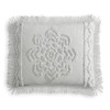 Beatrice Home Fashions Standard Sham, Grey, Lotus Medallion 100% Cotton