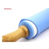 NASNAIOLL Silicone Rolling Pin Non Stick Surface Wooden Handle (Blue)