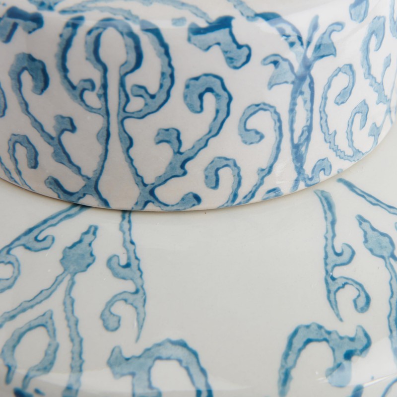 Blue & White Decorative Ceramic Ginger Jar with Lid