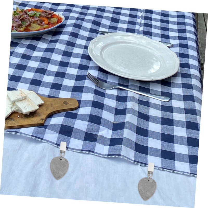 LIFKOME 4Pcs Decorative Tablecloth Weights with Clip Elegant Stone Hangers
