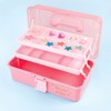 3C4G Pink and Gold Hard Case Makeup Storage Set -
