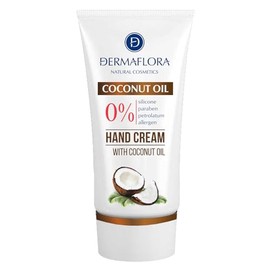 Dermaflora Coconut Oil Hand Cream – 50ml Hydrating & Antioxidant-Rich Daily Moisturizer for Sensitive Skin Quick Absorption, Non-Greasy Formula with Soothing Aloe & Beeswax