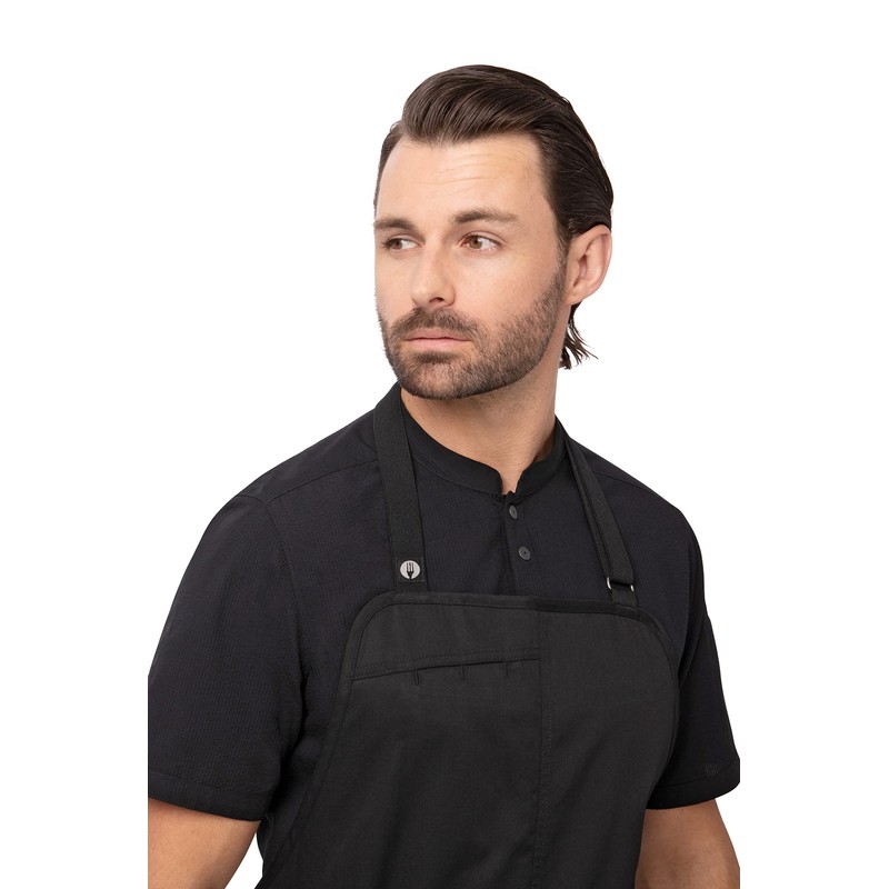 Chef Works Unisex Brio Chef's Bib Apron, Black, One Size