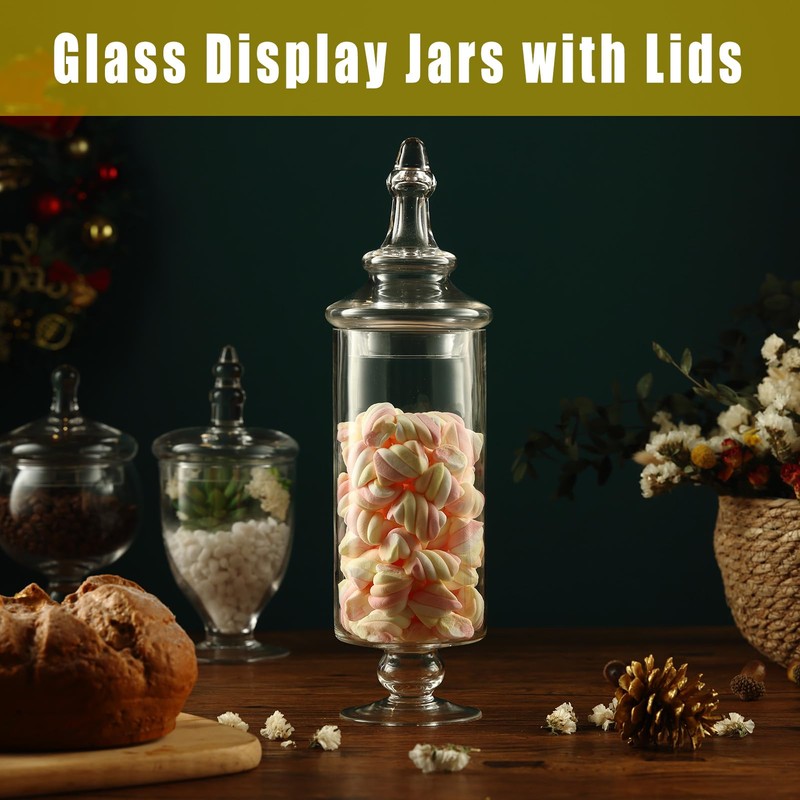 Apothecary Jars Glass Decorative Candy Jars,Candy Buffet Display, Elegant Storage