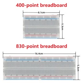 WWZMDiB Solderless Breadboard Kit 2.54mm Compatible with for Arduino Raspberry Pi ESP32 DIY Electronics Prototyping Boards (2Pcs 830 Point and 2Pcs 400 Point Bread Board 10 Pin Breadboard Jumper)