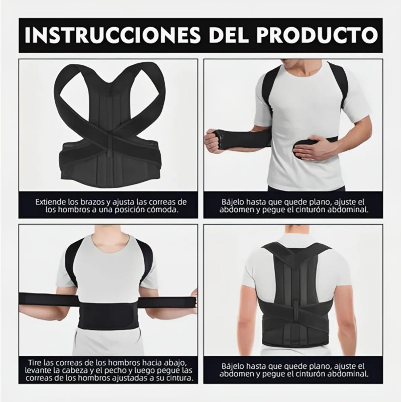 Corrector Postura Espalda Para Hombre Y Mujer Ajustable Faja