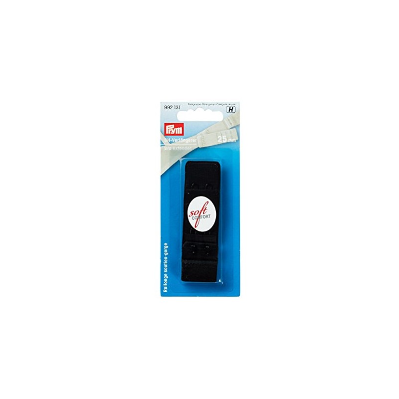 Prym Bra Extender Hooks, Cotton, Black, 25 mm