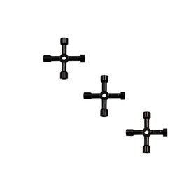 3 Pack 4-Way Multi-Functional Universal Cross Key，Electric Cabinet Keys，Gas Meter Keys ， Electricians Valve Tools (Black)