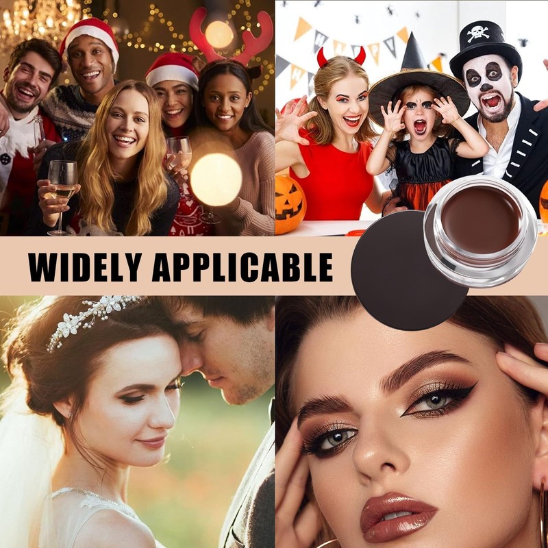 ZWWOGE Braun Gel Eyeliner, Wasserfest Langanhaltende Creme Eye Liner Gel,