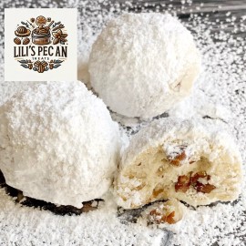 Lili’s Pecan Treats Homemade Snowball Pecan / Russian TeaCake Cookies (35ct) By: Lili’s Pecan Treats