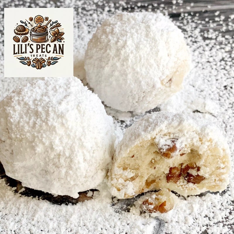 Lili’s Pecan Treats Homemade Snowball Pecan / Russian TeaCake Cookies