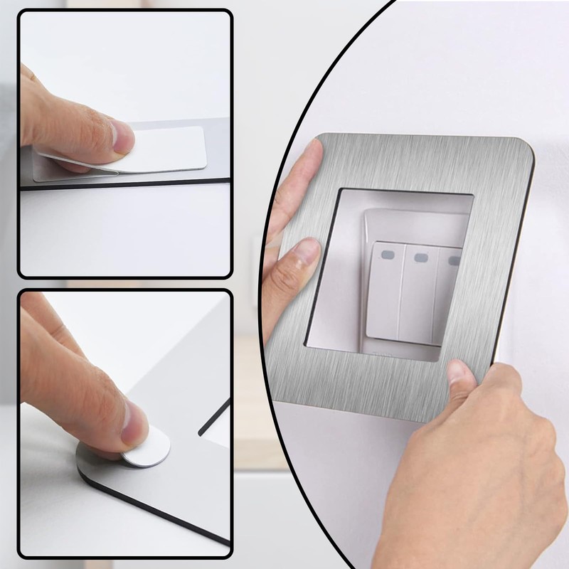 Wjelet 4 Pcs Light Switch Surround, Finger Plates for Light