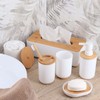 White Soap and Lotion Pump Dispenser Padang with Bamboo Top