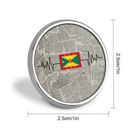 BESTORLOVE Enamel Pins Bulk Set Pins Grenada Flag Heart Beat Pins For Backpacks Memorial National Day Patriotic Flag Lapel Pin Classic National Pride Lapel Pin Gift For Friend Accessories